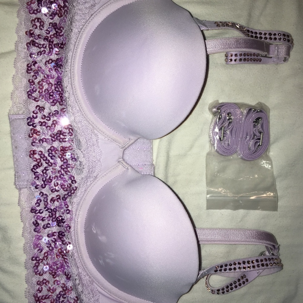 NWOT Pink Victoria secret purple sequin bra